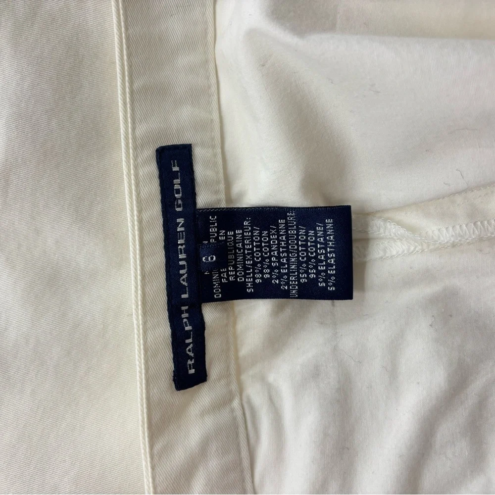 Vintage Ralph Lauren Golf White Cotton A-Line Skirt with Black Center Stripe